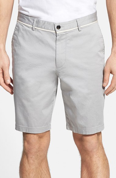 BOSS 'Clyde' Flat Front Gabardine Stretch Cotton Shorts